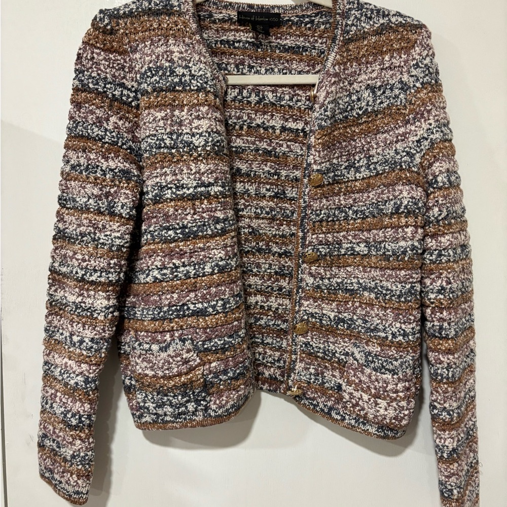 House of Harlow 1960 Multicolor Striped Tweed Blazer